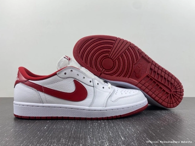 Official Maikesneakers Red Retro 1 Varsity Jordan White Low 705329-101 0729